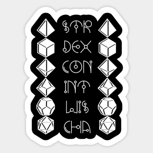 Character Abilities Dice Sticker